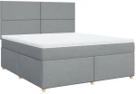 vidaXL Κρεβάτι Boxspring με Στρώμα Ανοιχτό Γκρι 180x200 εκ. Υφασμάτινο