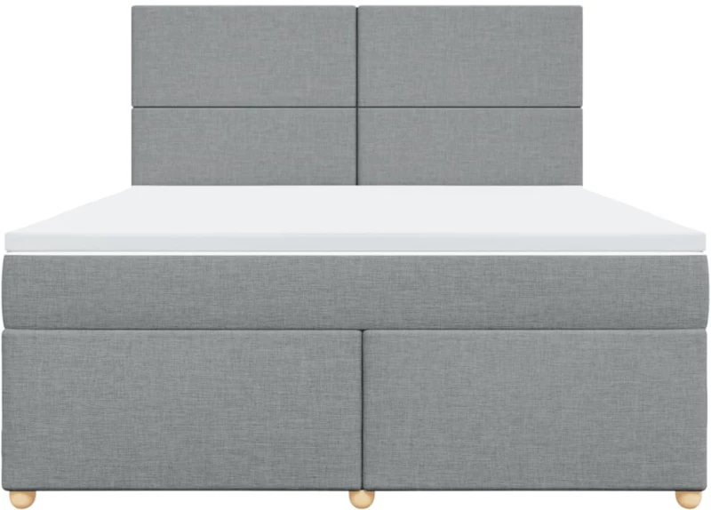 vidaXL Κρεβάτι Boxspring με Στρώμα Ανοιχτό Γκρι 180x200 εκ. Υφασμάτινο