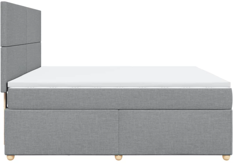 vidaXL Κρεβάτι Boxspring με Στρώμα Ανοιχτό Γκρι 180x200 εκ. Υφασμάτινο