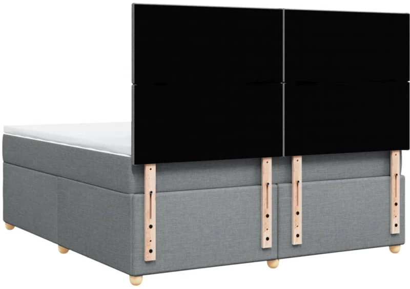 vidaXL Κρεβάτι Boxspring με Στρώμα Ανοιχτό Γκρι 180x200 εκ. Υφασμάτινο