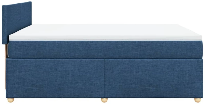 vidaXL Κρεβάτι Boxspring με Στρώμα Μπλε 160x200 εκ. Υφασμάτινο