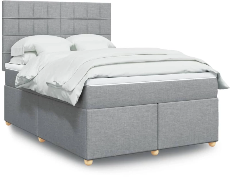 vidaXL Κρεβάτι Boxspring με Στρώμα Αν. Πράσινο 160x200εκ Υφασμάτινο