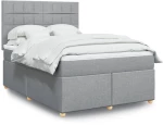 vidaXL Κρεβάτι Boxspring με Στρώμα Αν. Πράσινο 160x200εκ Υφασμάτινο