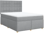 vidaXL Κρεβάτι Boxspring με Στρώμα Αν. Πράσινο 160x200εκ Υφασμάτινο
