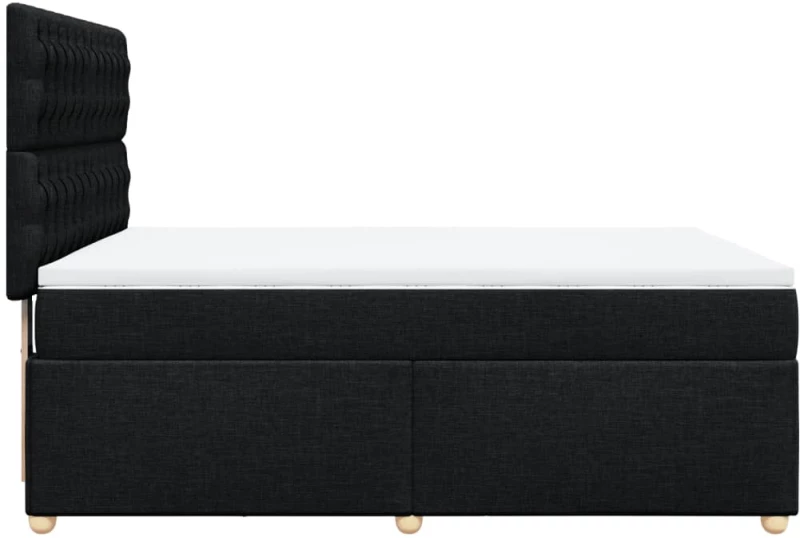vidaXL Κρεβάτι Boxspring με Στρώμα Μαύρο 140x200 εκ. Υφασμάτινο