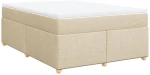 vidaXL Κρεβάτι Boxspring με Στρώμα Κρεμ 140x200 εκ. Υφασμάτινο
