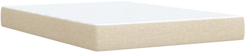 vidaXL Κρεβάτι Boxspring με Στρώμα Κρεμ 140x200 εκ. Υφασμάτινο