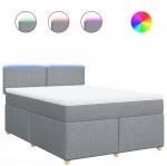 vidaXL Κρεβάτι Boxspring με Στρώμα Ανοιχτό Γκρι 140x200 εκ. Υφασμάτινο