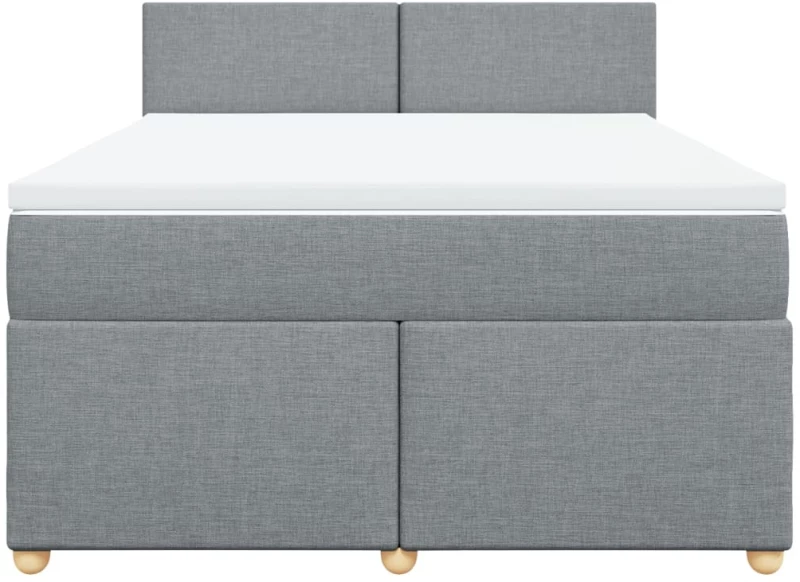 vidaXL Κρεβάτι Boxspring με Στρώμα Ανοιχτό Γκρι 140x200 εκ. Υφασμάτινο