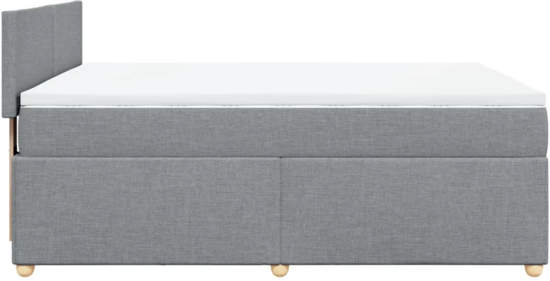 vidaXL Κρεβάτι Boxspring με Στρώμα Ανοιχτό Γκρι 140x200 εκ. Υφασμάτινο