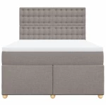 vidaXL Κρεβάτι Boxspring με Στρώμα Taupe 140x200 εκ. Υφασμάτινο