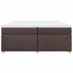 vidaXL Κρεβάτι Boxspring με Στρώμα Σκούρο Καφέ 200x200 εκ. Υφασμάτινο