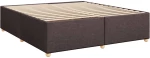 vidaXL Κρεβάτι Boxspring με Στρώμα Σκούρο Καφέ 200x200 εκ. Υφασμάτινο