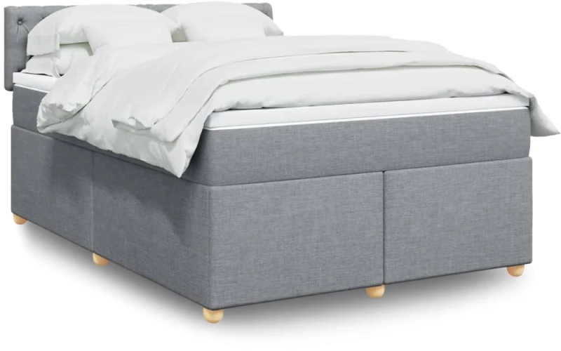 vidaXL Κρεβάτι Boxspring με Στρώμα Αν. Πράσινο 160x200εκ Υφασμάτινο
