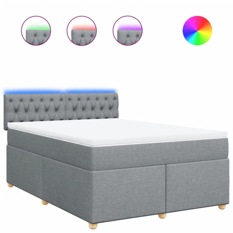 vidaXL Κρεβάτι Boxspring με Στρώμα Αν. Πράσινο 160x200εκ Υφασμάτινο