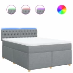 vidaXL Κρεβάτι Boxspring με Στρώμα Αν. Πράσινο 160x200εκ Υφασμάτινο