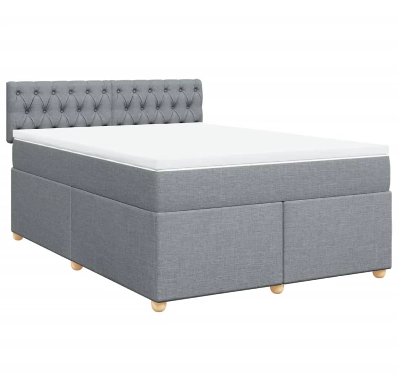 vidaXL Κρεβάτι Boxspring με Στρώμα Αν. Πράσινο 160x200εκ Υφασμάτινο