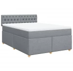 vidaXL Κρεβάτι Boxspring με Στρώμα Αν. Πράσινο 160x200εκ Υφασμάτινο