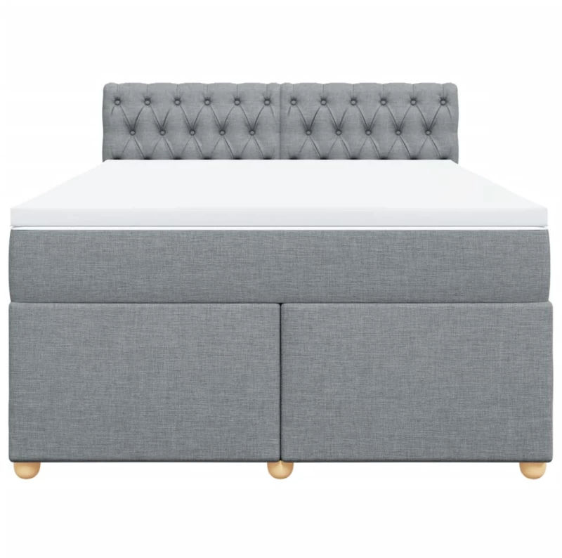 vidaXL Κρεβάτι Boxspring με Στρώμα Αν. Πράσινο 160x200εκ Υφασμάτινο