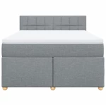 vidaXL Κρεβάτι Boxspring με Στρώμα Ανοιχτό Γκρι 140x200 εκ. Υφασμάτινο