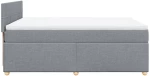 vidaXL Κρεβάτι Boxspring με Στρώμα Ανοιχτό Γκρι 140x200 εκ. Υφασμάτινο
