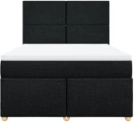 vidaXL Κρεβάτι Boxspring με Στρώμα Μαύρο 160x200 εκ. Υφασμάτινο