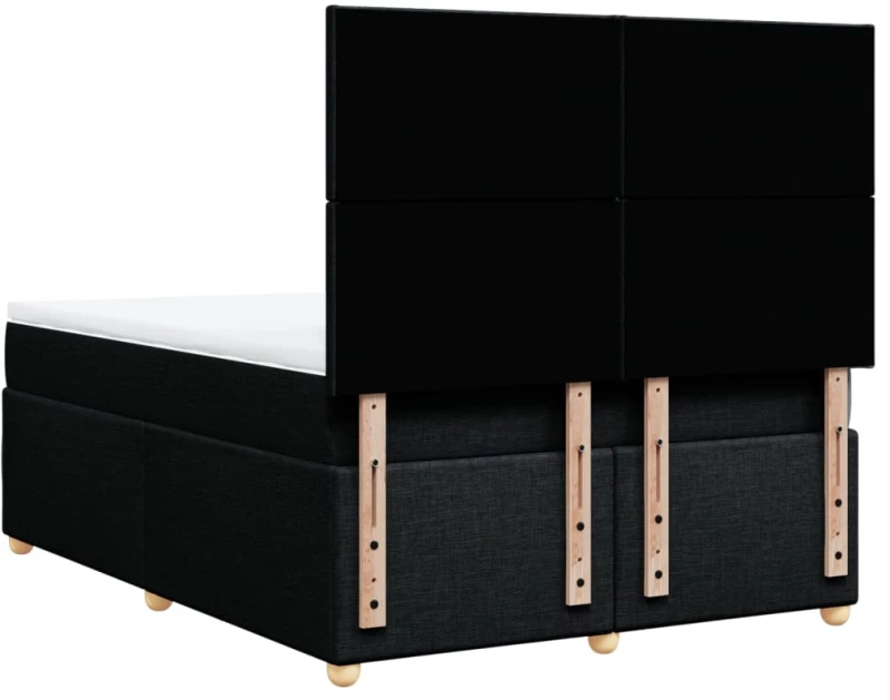 vidaXL Κρεβάτι Boxspring με Στρώμα Μαύρο 160x200 εκ. Υφασμάτινο