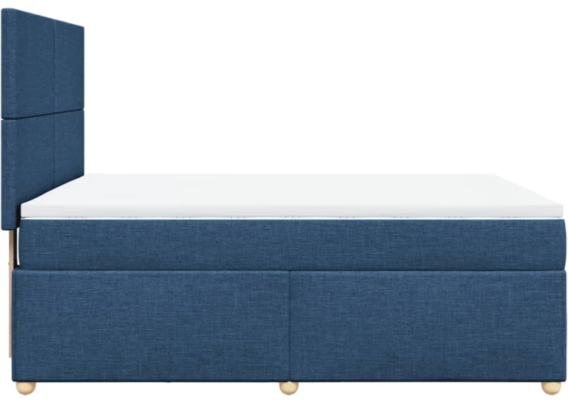 vidaXL Κρεβάτι Boxspring με Στρώμα Μπλε 160x200 εκ. Υφασμάτινο
