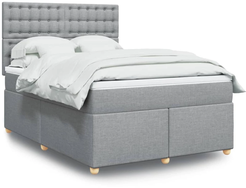vidaXL Κρεβάτι Boxspring με Στρώμα Αν. Πράσινο 160x200εκ Υφασμάτινο