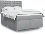 vidaXL Κρεβάτι Boxspring με Στρώμα Αν. Πράσινο 160x200εκ Υφασμάτινο