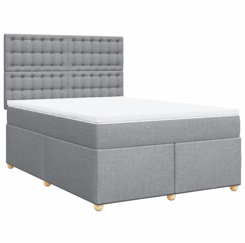 vidaXL Κρεβάτι Boxspring με Στρώμα Αν. Πράσινο 160x200εκ Υφασμάτινο