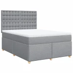 vidaXL Κρεβάτι Boxspring με Στρώμα Αν. Πράσινο 160x200εκ Υφασμάτινο
