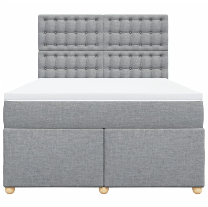 vidaXL Κρεβάτι Boxspring με Στρώμα Αν. Πράσινο 160x200εκ Υφασμάτινο