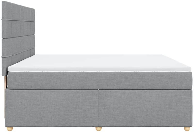 vidaXL Κρεβάτι Boxspring με Στρώμα Ανοιχτό Γκρι 180x200 εκ. Υφασμάτινο