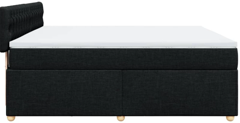 vidaXL Κρεβάτι Boxspring με Στρώμα Μαύρο 180x200 εκ. Υφασμάτινο