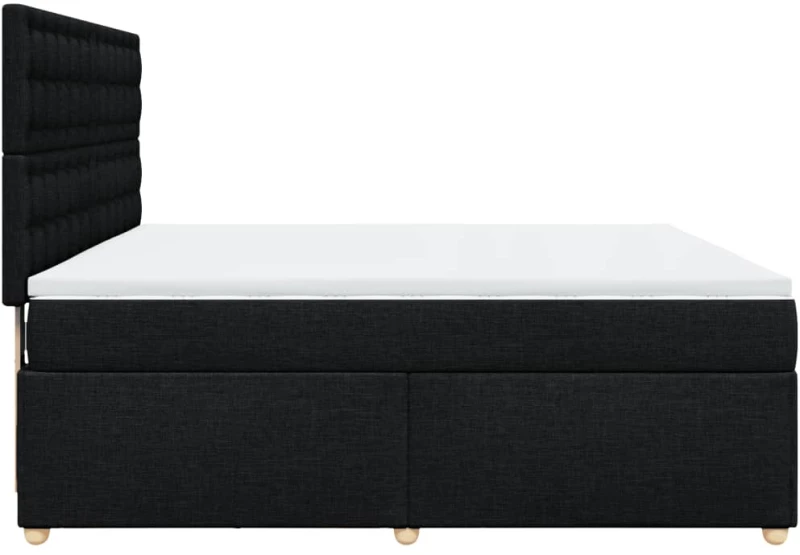 vidaXL Κρεβάτι Boxspring με Στρώμα Μαύρο 180x200 εκ. Υφασμάτινο