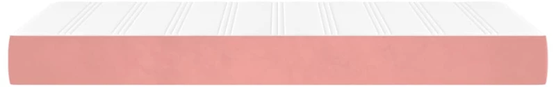 vidaXL Στρώμα με Pocket Springs Ροζ 90x220x20 εκ. Βελούδινο