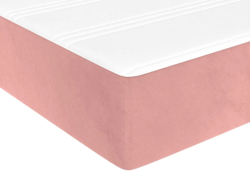 vidaXL Στρώμα με Pocket Springs Ροζ 90x220x20 εκ. Βελούδινο