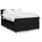 vidaXL Κρεβάτι Boxspring με Στρώμα Μαύρο 140x200 εκ. Βελούδινο