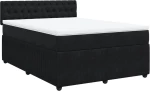 vidaXL Κρεβάτι Boxspring με Στρώμα Μαύρο 140x200 εκ. Βελούδινο