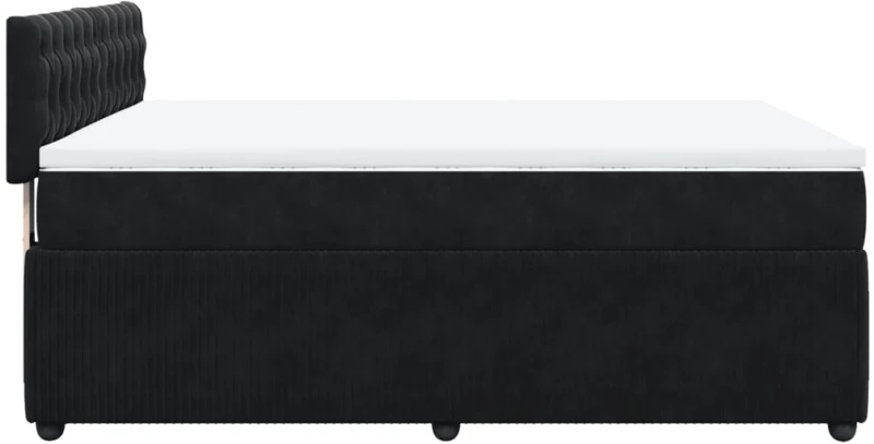 vidaXL Κρεβάτι Boxspring με Στρώμα Μαύρο 140x200 εκ. Βελούδινο