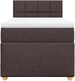 vidaXL Κρεβάτι Boxspring με Στρώμα Σκούρο Καφέ 90x200 εκ. Υφασμάτινο