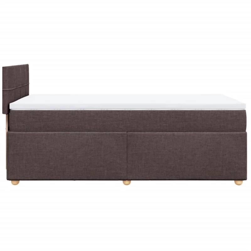 vidaXL Κρεβάτι Boxspring με Στρώμα Σκούρο Καφέ 90x200 εκ. Υφασμάτινο