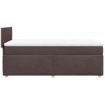 vidaXL Κρεβάτι Boxspring με Στρώμα Σκούρο Καφέ 90x200 εκ. Υφασμάτινο