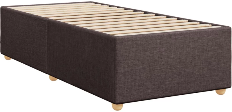 vidaXL Κρεβάτι Boxspring με Στρώμα Σκούρο Καφέ 90x200 εκ. Υφασμάτινο