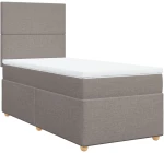vidaXL Κρεβάτι Boxspring με Στρώμα Taupe 90x200 εκ. Υφασμάτινο