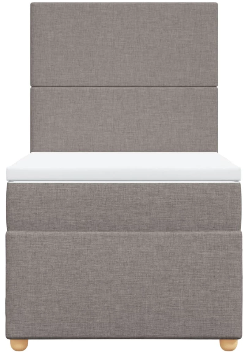 vidaXL Κρεβάτι Boxspring με Στρώμα Taupe 90x200 εκ. Υφασμάτινο