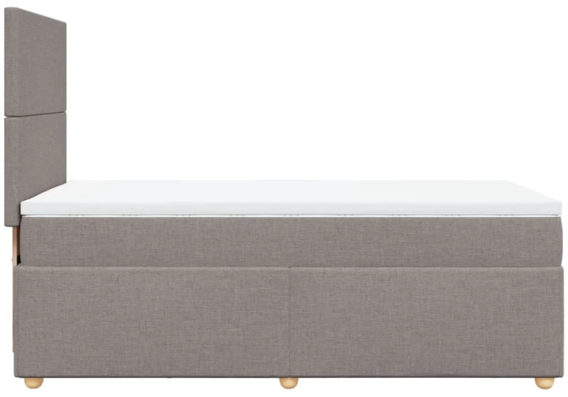 vidaXL Κρεβάτι Boxspring με Στρώμα Taupe 90x200 εκ. Υφασμάτινο
