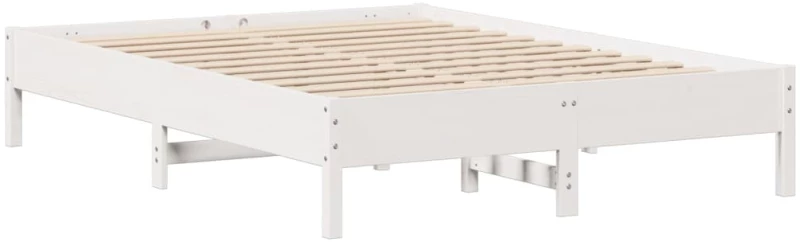 vidaXL Σκελετός Κρεβ. Χωρίς Στρώμα Λευκό 150x200 εκ Μασίφ Πεύκο