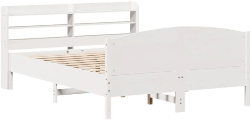 vidaXL Σκελετός Κρεβ. Χωρίς Στρώμα Λευκό 135x190 εκ Μασίφ Πεύκο